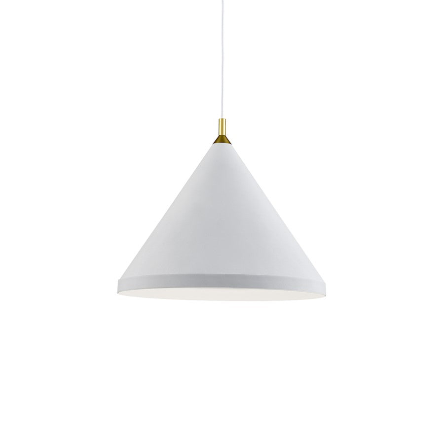 Kuzco Dorothy 1 Light 24" Pendant, White/Gold Detail - 492824-WH-GD