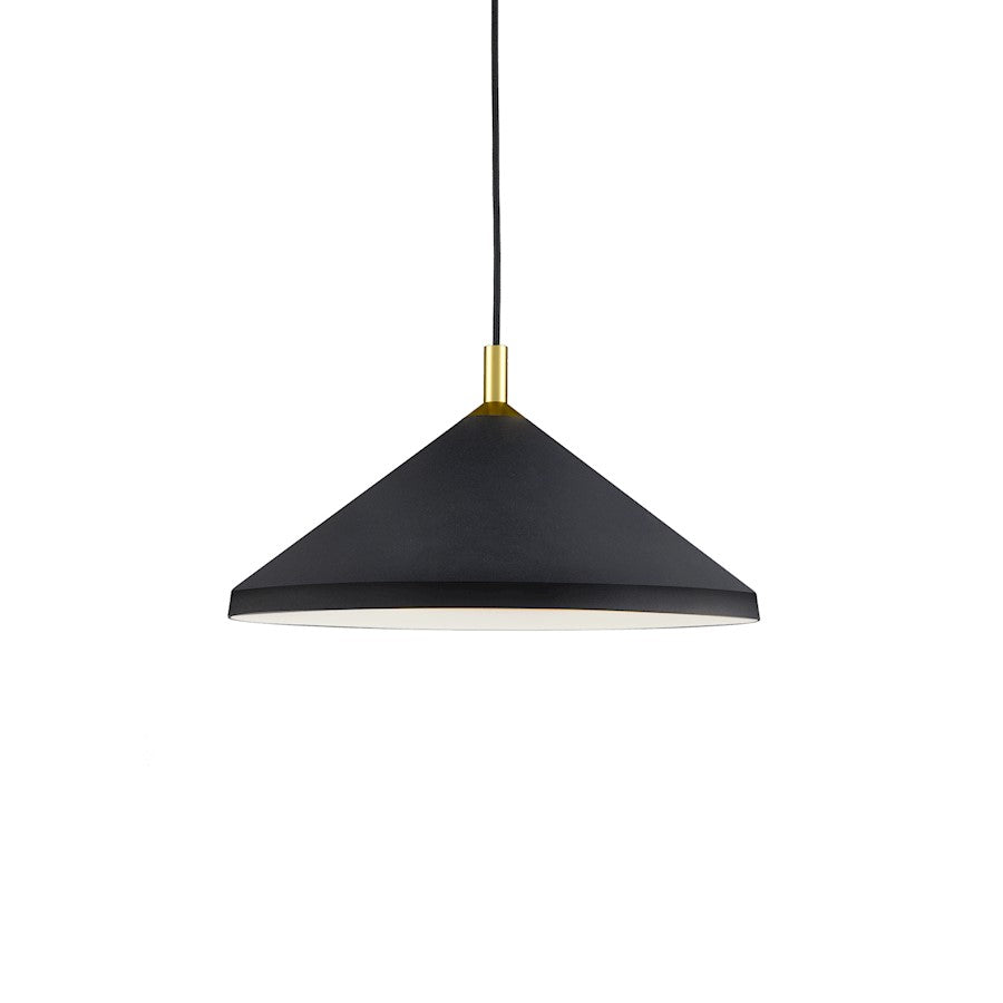 Kuzco Dorothy 1 Light 18" Pendant, Black/Gold Detail - 493118-BK-GD