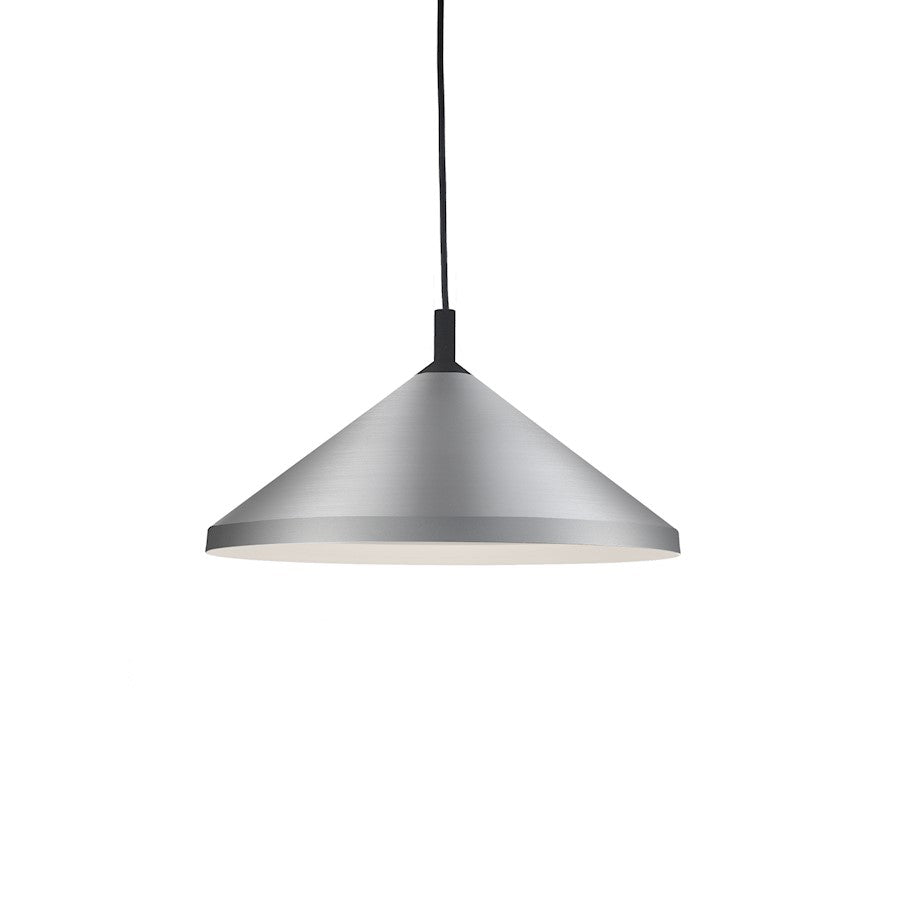 Kuzco Dorothy 1 Light 18" Pendant, Brushed Nickel/Black Detail - 493118-BN-BK