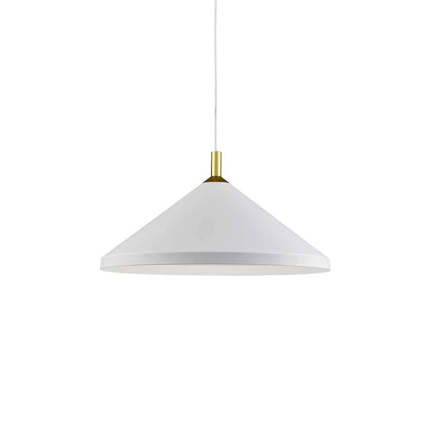 Kuzco Dorothy 1 Light 18" Pendant, White/Gold Detail - 493118-WH-GD