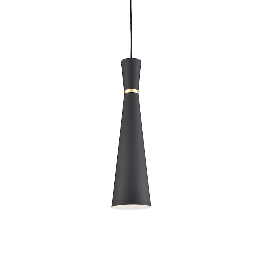 Kuzco Vanderbilt 1 Light 6" Pendant, Black/Gold Detail - 493206-BK-GD