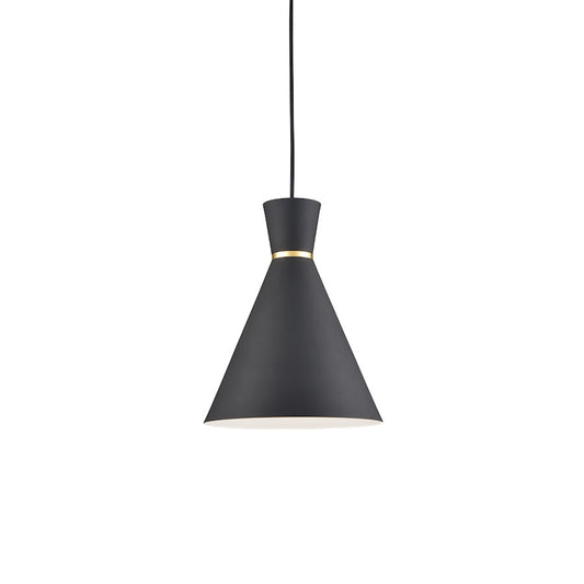 Kuzco Vanderbilt 1 Light 10" Pendant, Black/Gold Detail - 493210-BK-GD