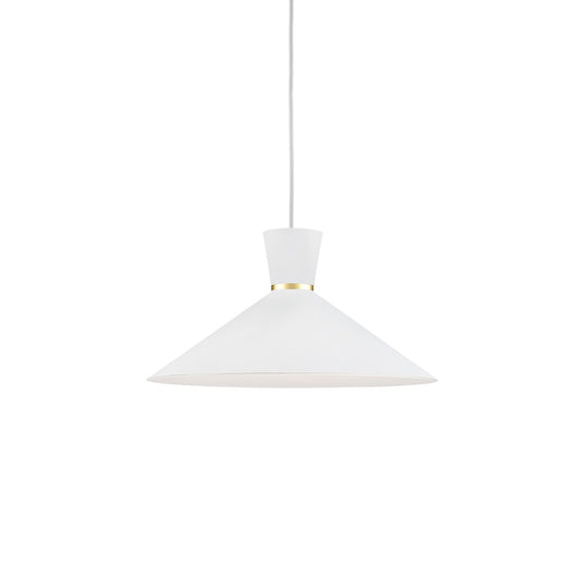 Kuzco Vanderbilt 1 Light 16" Pendant, White/Gold Detail - 493216-WH-GD