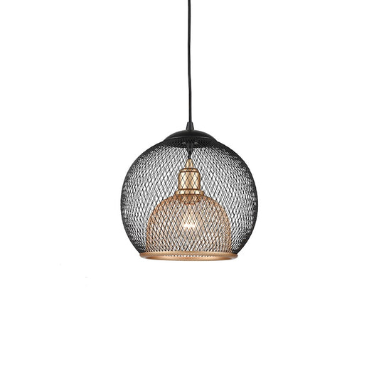 Kuzco Gibraltar 1 Light 12" Pendant, Black/Gold - 494412-BK-GD