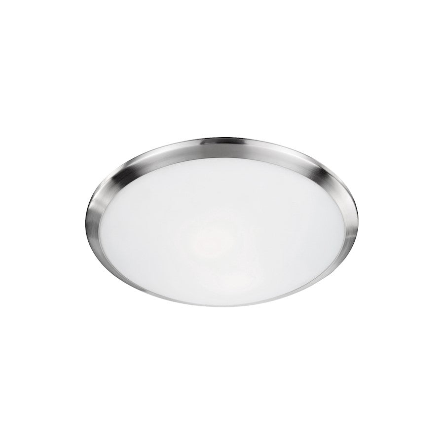 Kuzco Malta 1 Light 12" Flush Mount, Brushed Nickel/Opal - 51561BN