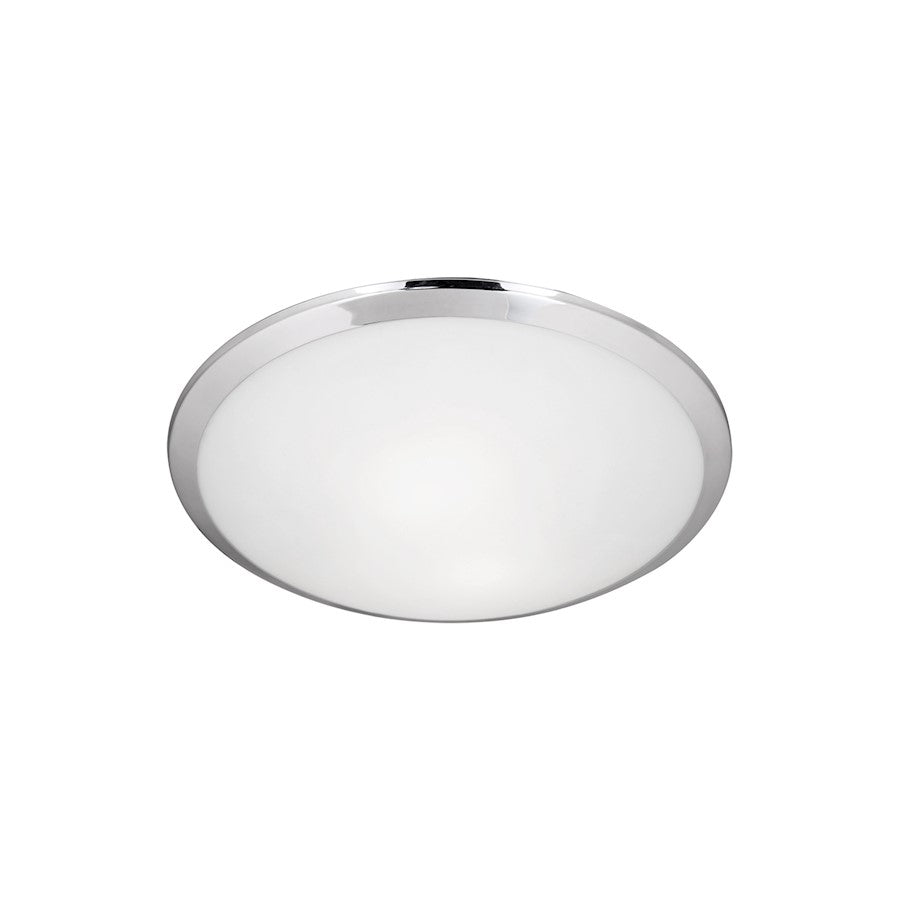 Kuzco Malta 1 Light 12" Flush Mount, Chrome/Opal - 51561CH