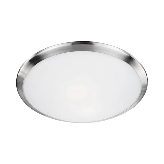 Kuzco Malta 2 Light 15" Flush Mount, Brushed Nickel/Opal - 51562BN