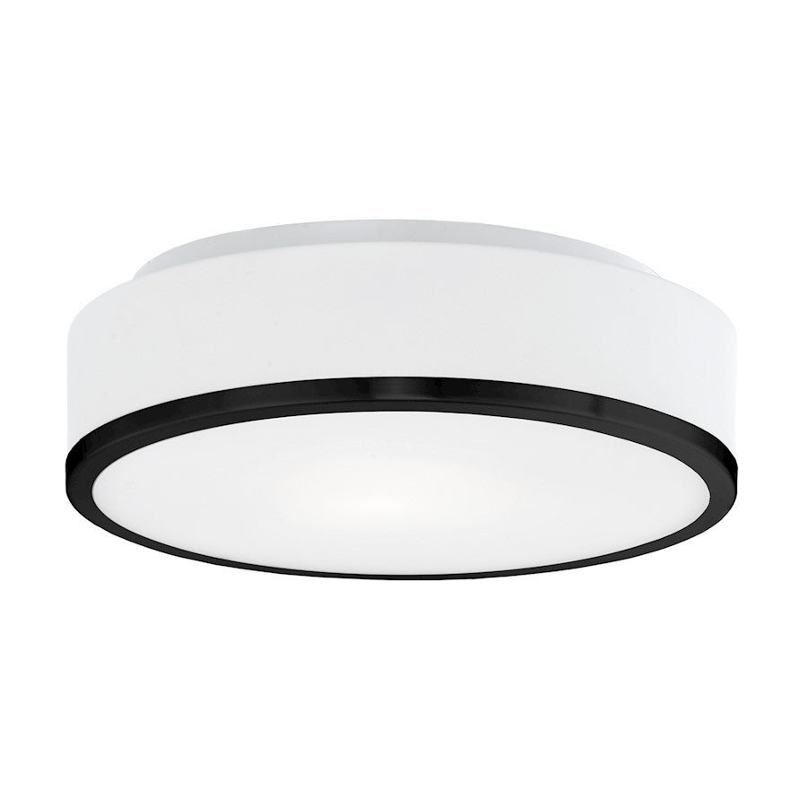 Kuzco Charlie 2 Light 12" Flush Mount, Black/Opal - 599002BK