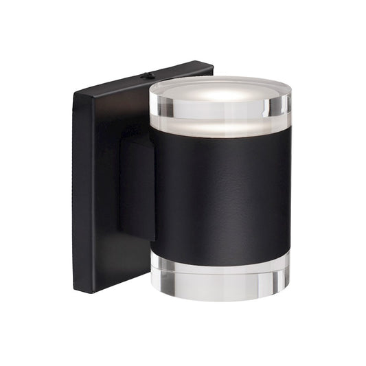 Kuzco Norfolk 5" LED Wall Sconce, Black/Frosted Acrylic Diffuser - 601431BK-LED