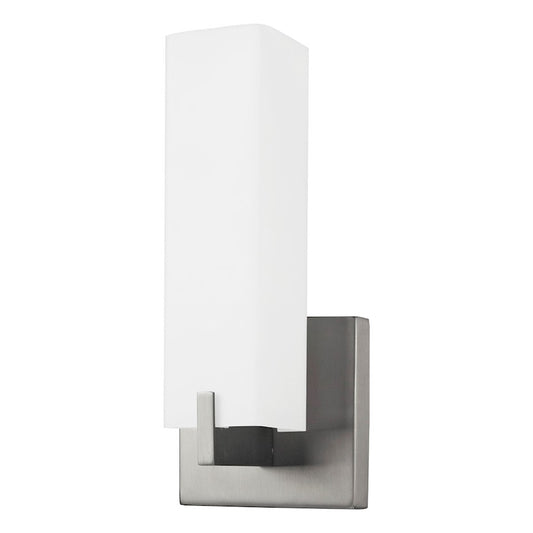 Kuzco Stratford 12" LED Wall Sconce, Brushed Nickel/Opal - 601485BN-LED