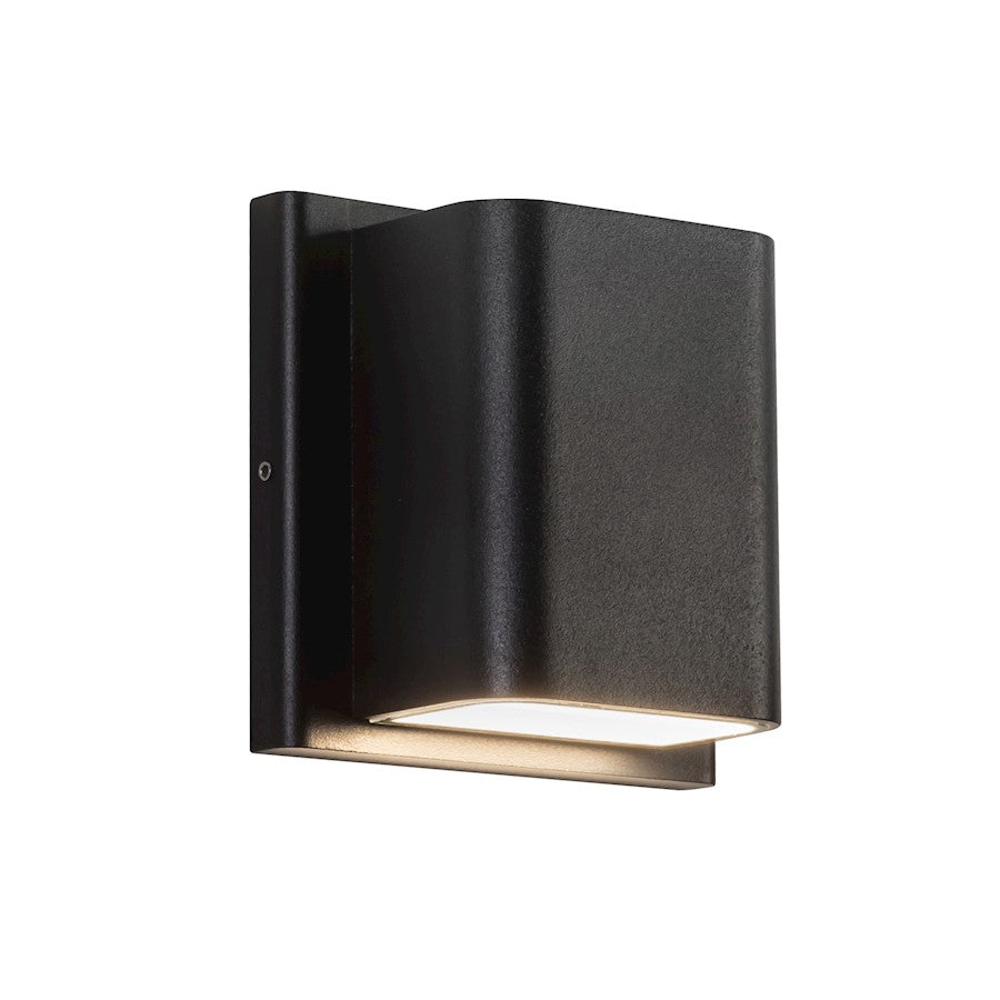 Kuzco Tolan 4in 1-Light Wall Sconce | Modern Black Aluminum and Clear Glass | Outdoor Entryway & Patio | 750lm 3CCT 90CRI | Model AT48403-BK-UNV-3CCT