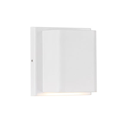 Kuzco Tolan 4in LED Wall Sconce | Modern White Aluminum and Clear Glass | Indoor & Covered Outdoor | 750lm 3CCT 90CRI | Model AT48403-WH-UNV-3CCT