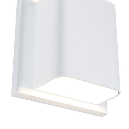 Kuzco Tolan 4in LED Wall Sconce | Modern White Aluminum and Clear Glass | Indoor & Covered Outdoor | 750lm 3CCT 90CRI | Model AT48403-WH-UNV-3CCT