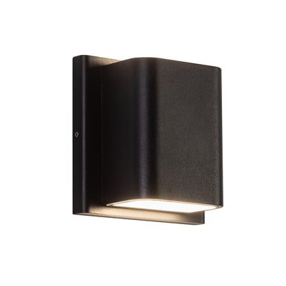 Kuzco Tolan 4in LED Wall Sconce | Black Aluminum and Clear Glass | Outdoor Entryway & Patio | Model AT48426-BK-UNV-3CCT