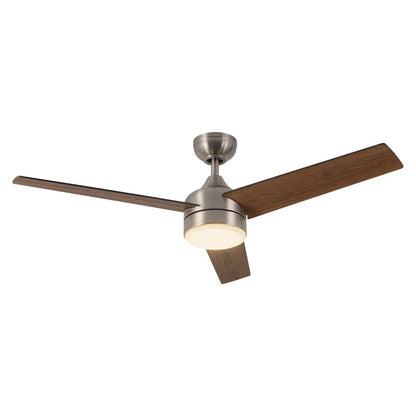 Haus Appeal Calloway 52in 3-Blade Ceiling Fan with LED Light | Brushed Nickel Steel | Model CF0716452BN-LKW