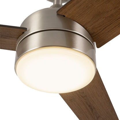 Haus Appeal Calloway 52in 3-Blade Ceiling Fan with LED Light | Brushed Nickel Steel | Model CF0716452BN-LKW
