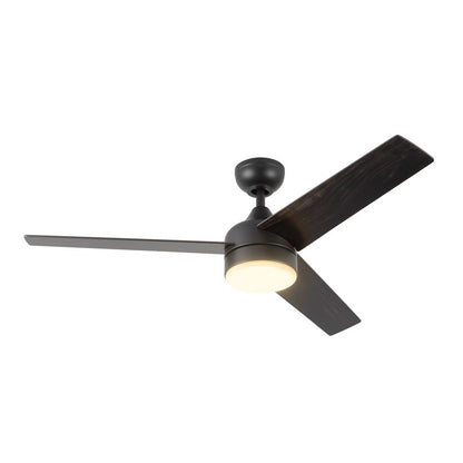 Haus Appeal Calloway 52in Ceiling Fan with LED Light | Modern Matte Black Steel | Bedroom & Living Room | 52 x 52 x 15 in | Model CF0716452MB-LKW