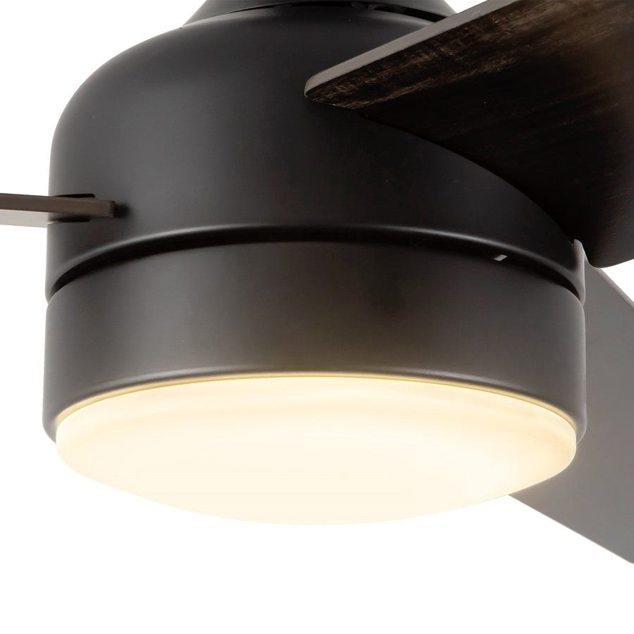 Haus Appeal Calloway 52in Ceiling Fan with LED Light | Modern Matte Black Steel | Bedroom & Living Room | 52 x 52 x 15 in | Model CF0716452MB-LKW
