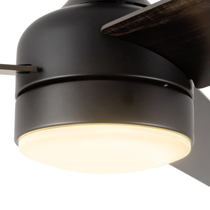 Haus Appeal Calloway 52in Ceiling Fan with LED Light | Modern Matte Black Steel | Bedroom & Living Room | 52 x 52 x 15 in | Model CF0716452MB-LKW
