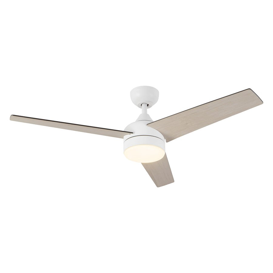 Haus Appeal Calloway 52in Ceiling Fan with LED Light | Modern White Steel 6-Speed | Model CF0716452WH-LKW