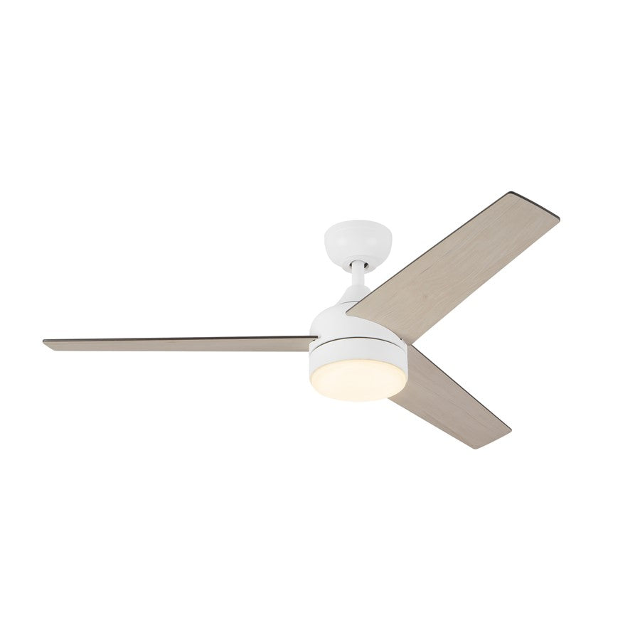 Haus Appeal Calloway 52in Ceiling Fan with LED Light | Modern White Steel 6-Speed | Model CF0716452WH-LKW