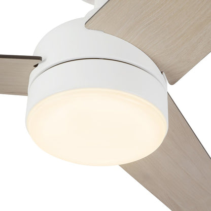 Haus Appeal Calloway 52in Ceiling Fan with LED Light | Modern White Steel 6-Speed | Model CF0716452WH-LKW