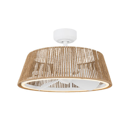 Kuzco Isla 24" LED Ceiling Fan, White/Braided Rope/Rope - CF41424-WH-BR-5CCT