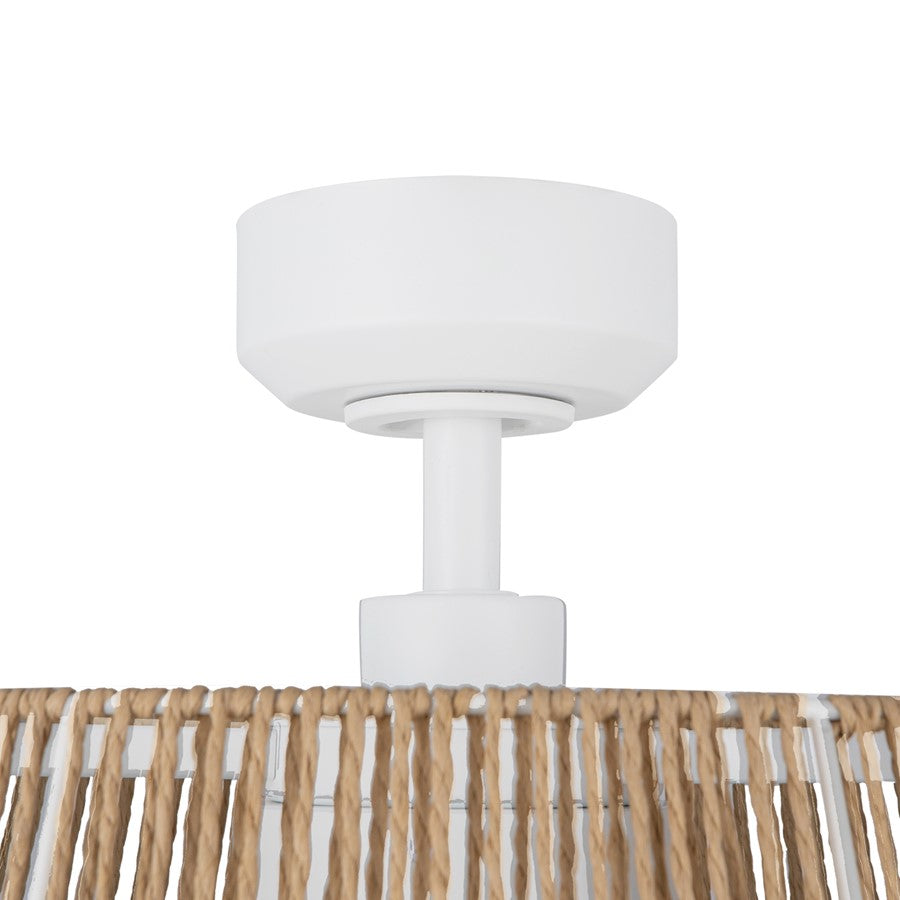 Kuzco Isla 24" LED Ceiling Fan, White/Braided Rope/Rope