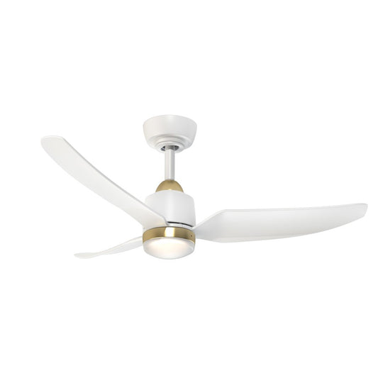Kuzco Hugo 42" Ceiling Fan/Light Kit, Brushed Gold/White - CF72942-BG-WH-5CCT