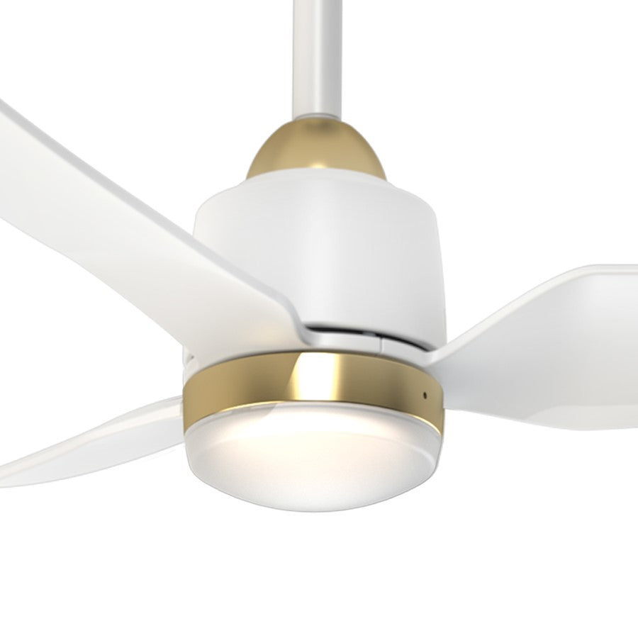 Kuzco Hugo 42" Ceiling Fan/Light Kit, Brushed Gold/White