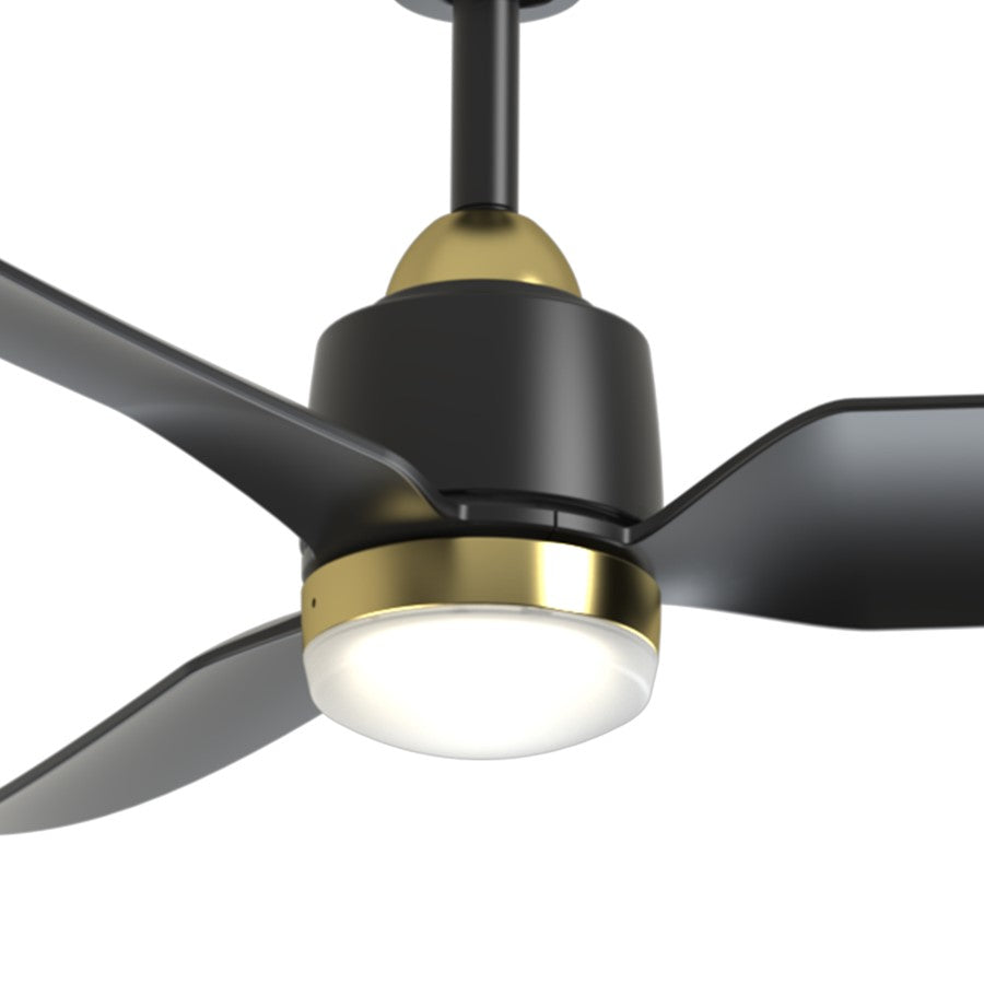 Kuzco Hugo 52" Ceiling Fan/Light Kit, Brushed Gold/Black