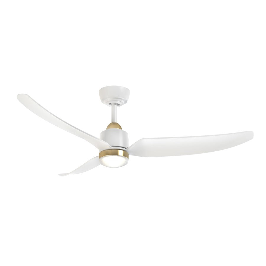 Kuzco Hugo 52" Ceiling Fan/Light Kit, Brushed Gold/White - CF72952-BG-WH-5CCT