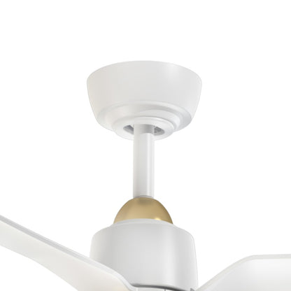 Kuzco Hugo 52" Ceiling Fan/Light Kit, Brushed Gold/White