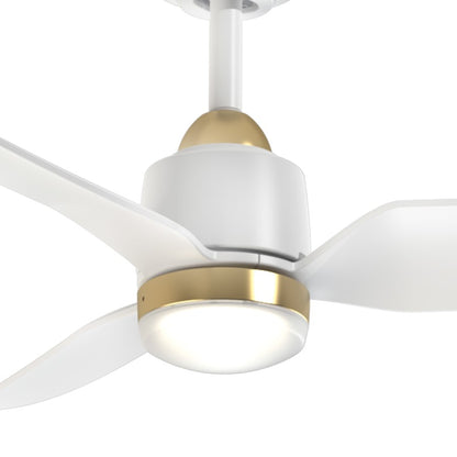 Kuzco Hugo 52" Ceiling Fan/Light Kit, Brushed Gold/White