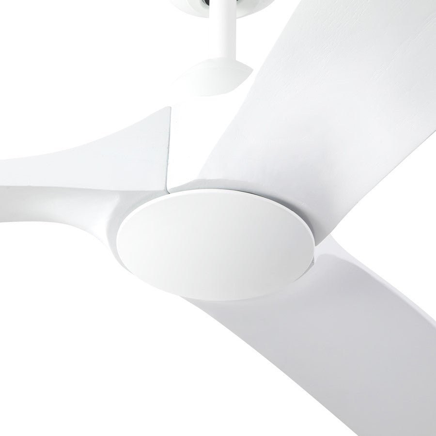 Haus Appeal Langley 60in Ceiling Fan | White Steel and Natural Oak Wood Blades | Living Room & Family Room | 60 x 60 x 15 in | Model CF77860-WH