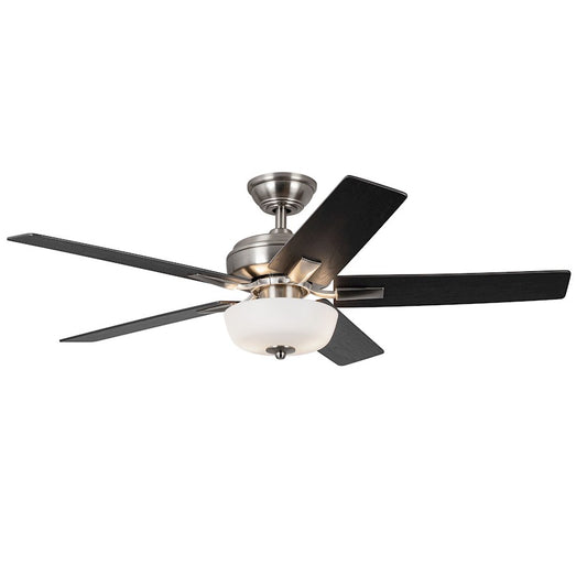 Haus Appeal Hollis 52in Ceiling Fan | Modern Brushed Nickel Steel | Model CF78752-BN-LKW