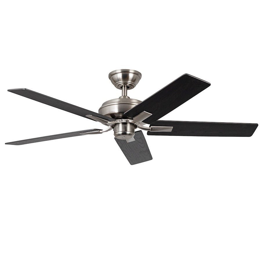 Haus Appeal Hollis 52in Ceiling Fan | Modern Brushed Nickel Steel | Living Room & Bedroom | 52 x 52 x 8.125 in | Model CF78752-BN-NLW