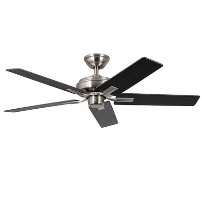 Haus Appeal Hollis 52in Ceiling Fan | Modern Brushed Nickel Steel | Living Room & Bedroom | 52 x 52 x 8.125 in | Model CF78752-BN-NLW