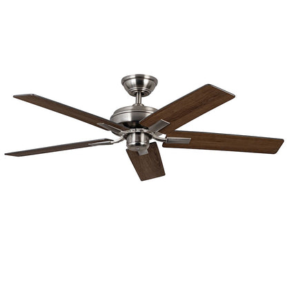 Haus Appeal Hollis 52in Ceiling Fan | Modern Brushed Nickel Steel | Living Room & Bedroom | 52 x 52 x 8.125 in | Model CF78752-BN-NLW