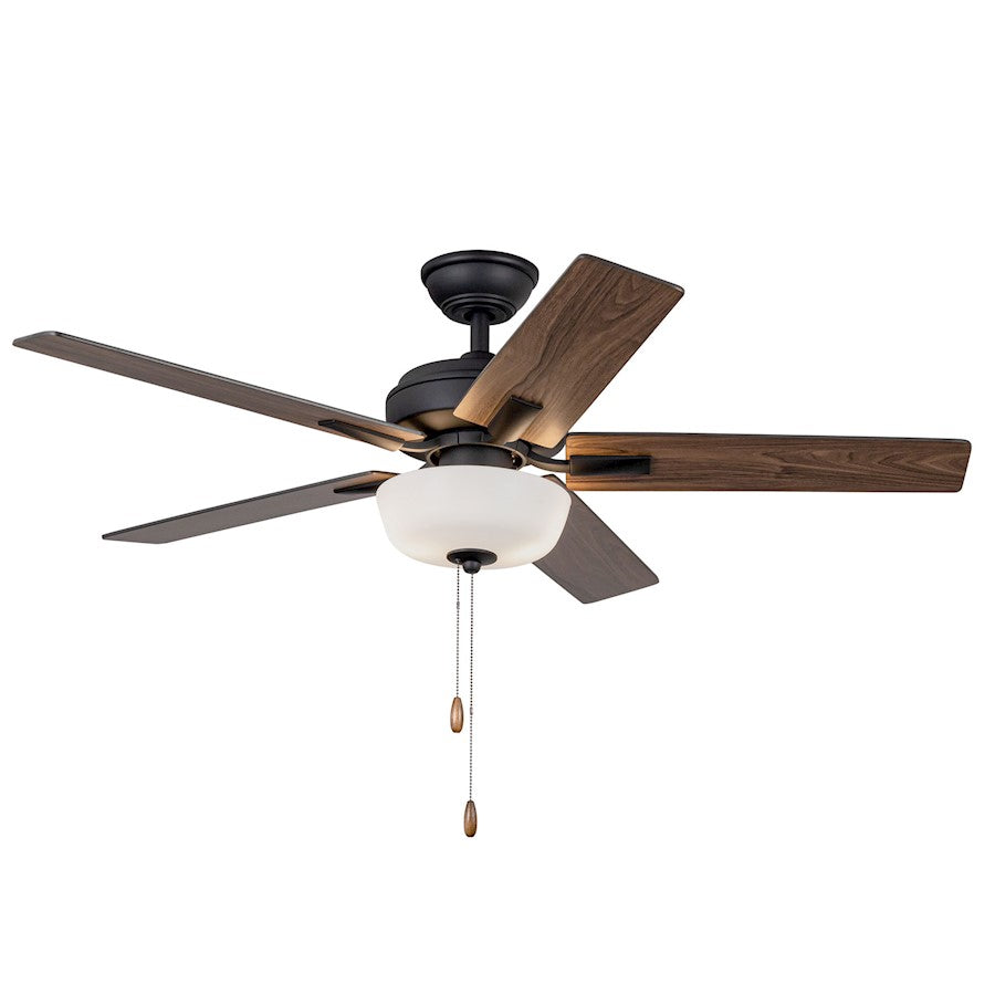 Haus Appeal Hollis 52in Ceiling Fan | Modern Matte Black Steel with Pull Chain | 3-Speed Reversible | Model CF78752-MB-LKP