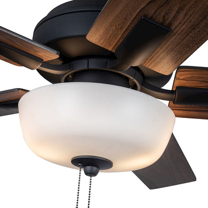 Haus Appeal Hollis 52in Ceiling Fan | Modern Matte Black Steel with Pull Chain | 3-Speed Reversible | Model CF78752-MB-LKP