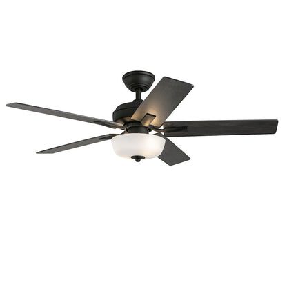 Haus Appeal Hollis 52in Ceiling Fan | Modern Matte Black Steel | No Light Kit | Model CF78752-MB-LKW