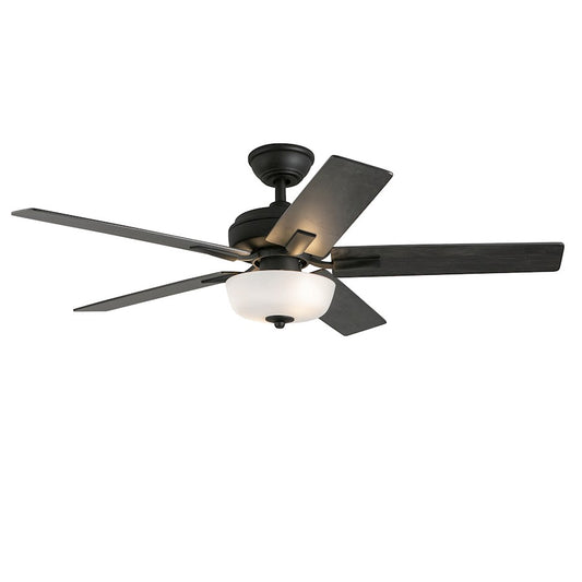 Haus Appeal Hollis 52in Ceiling Fan | Modern Matte Black Steel | No Light Kit | Model CF78752-MB-LKW