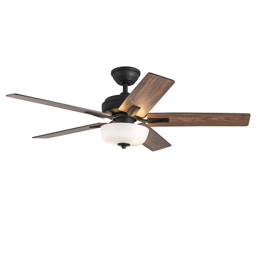 Haus Appeal Hollis 52in Ceiling Fan | Modern Matte Black Steel | No Light Kit | Model CF78752-MB-LKW