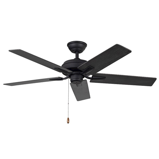 Haus Appeal Hollis 52in Ceiling Fan | Modern Matte Black Steel | No Light | Model CF78752-MB-NLP