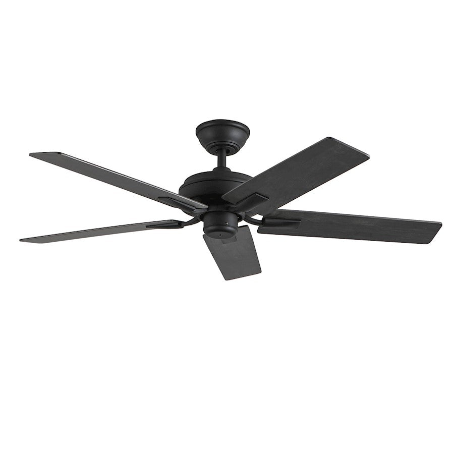 Haus Appeal Hollis 52in Ceiling Fan | Matte Black Steel | Bedroom & Living Room | No Light, 5 Blades, 3 Speeds | Model CF78752-MB-NLW