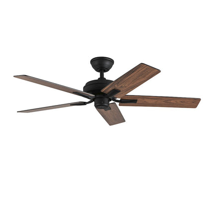 Haus Appeal Hollis 52in Ceiling Fan | Matte Black Steel | Bedroom & Living Room | No Light, 5 Blades, 3 Speeds | Model CF78752-MB-NLW