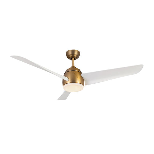 Kuzco Thalia 54" LED Ceiling Fan, Gold/White/Frost Polymeric - CF91954-BG-WH
