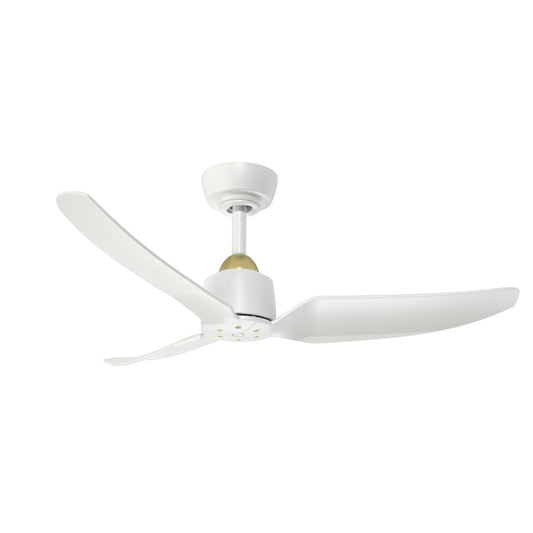 Haus Appeal Alden 42in 3-Blade Ceiling Fan | Modern Brushed Gold and Matte White Aluminum | Living Room & Covered Patio | Model CF92942-BG-WH