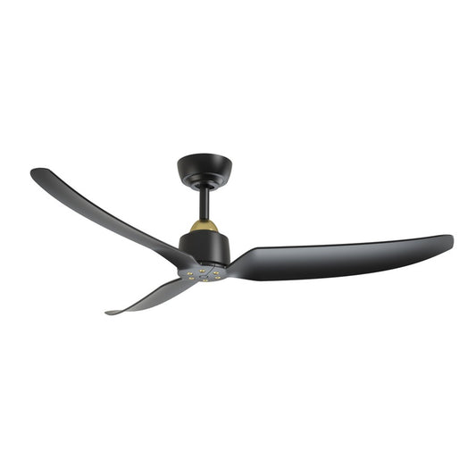 Haus Appeal Alden 52in 3-Blade Ceiling Fan | Brushed Gold and Matte Black Aluminum/Steel | Living Room & Covered Patio | Model CF92952-BG-MB